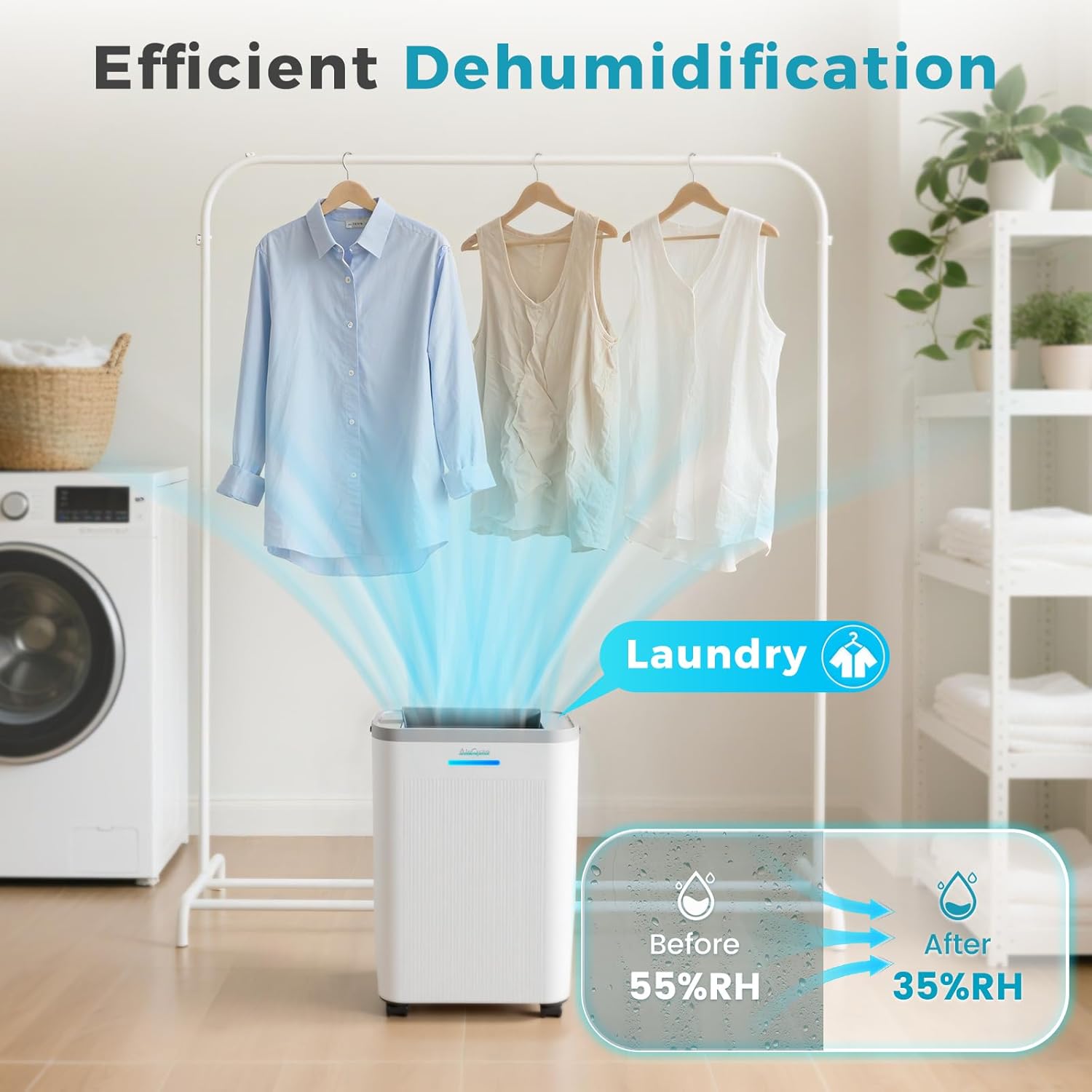 1500 Sq.Ft Dehumidifier,32 Pint Quiet Dehumidifier for Bedroom with HEPA Filter, Dehumidifiers with Drain Hose for Home,Basement,Bathroom,Auto Humidity Control,Continuous Drainage,Child Lock
