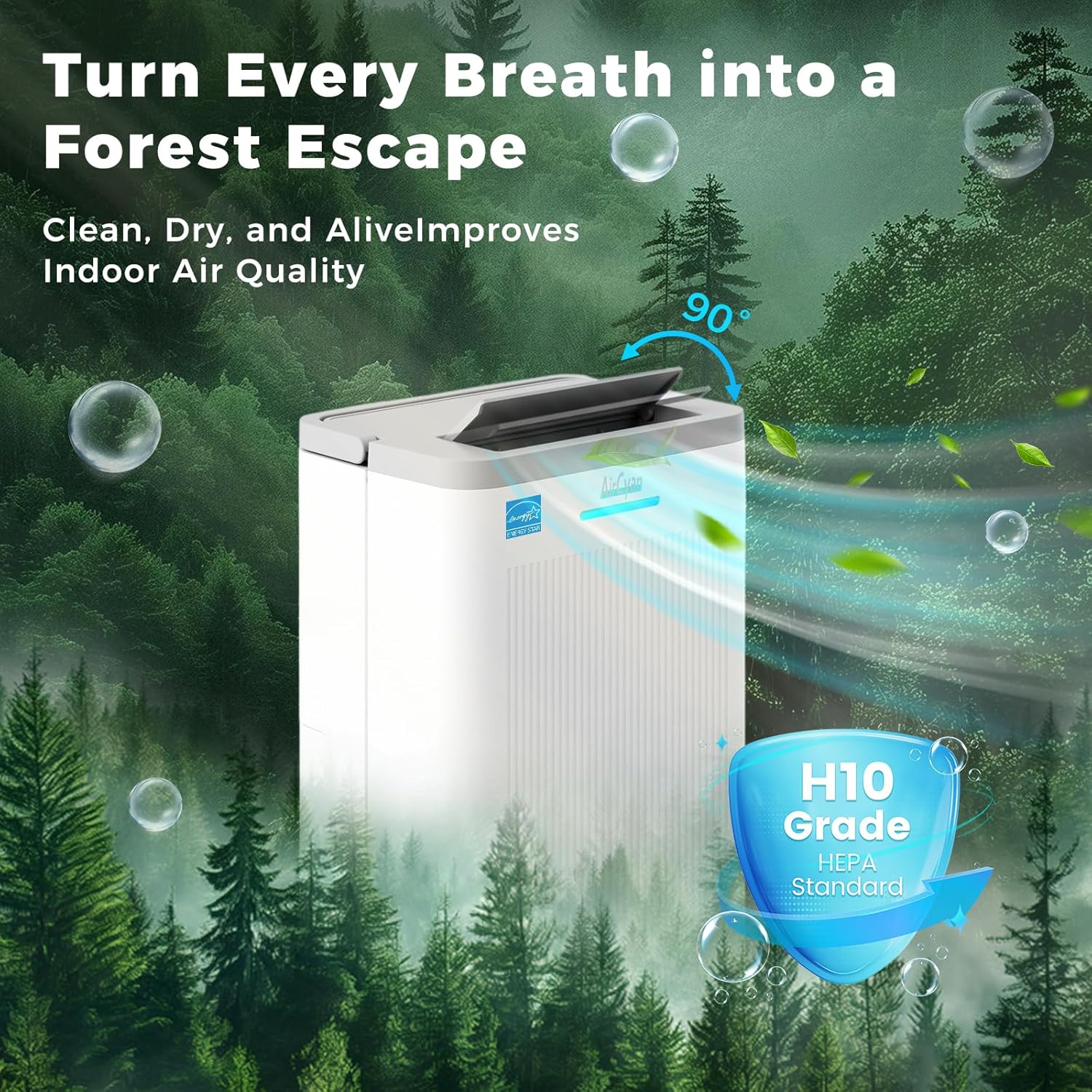 4500 Sq.Ft Dehumidifier, 65 Pint Quiet Smart Dehumidifier for Basement with HEPA Filter, Portable Dehumidifiers with Drain Hose for Bedroom,Bathroom,WiFi Humidity Control,3 Modes,Child Lock